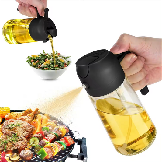 Black 16oz Olive Oil Bottle Oil Dispenser Sprayer Bottle for Kitchen